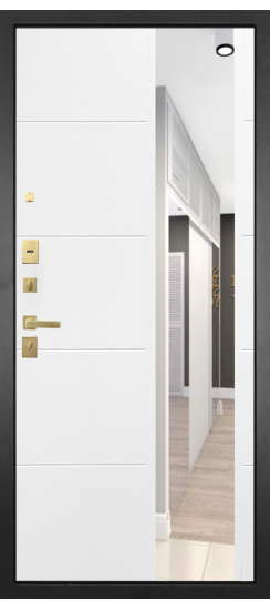 Дверь Гранит Ардеко | Внешняя МДФ-панель и наличники: цвет «Квазар черный», 10мм