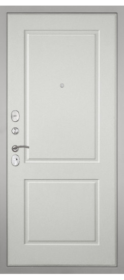 Дверь Гранит Лира Белая | Внешняя МДФ-панель и наличники: цвет «Белый», 10мм.