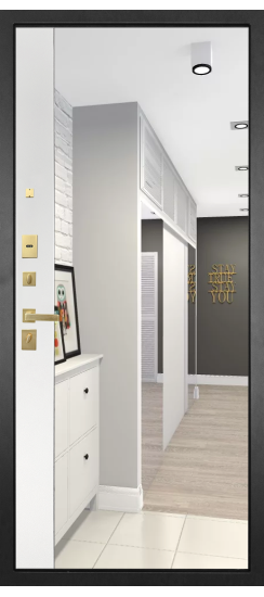 Дверь Гранит Ардеко | Внешняя МДФ-панель и наличники: цвет «Квазар черный», 10мм