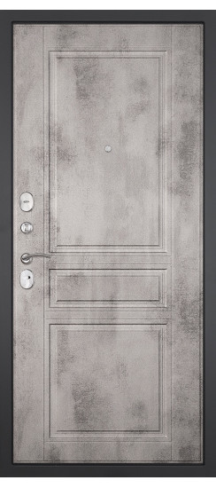 Дверь Гранит Дуэт | Внешняя МДФ-панель и наличники: цвет «Бетон темный», 10мм.