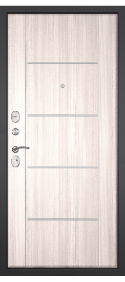 Дверь Гранит Лира | Внешняя МДФ-панель и наличники: цвет «Бетон темный», 10мм.