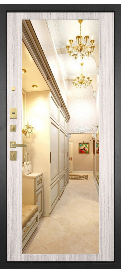 Дверь Гранит Ардеко | Внешняя МДФ-панель и наличники: цвет «Квазар черный», 10мм