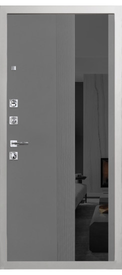 Дверь Гранит Пиано Белая | Внешняя МДФ-панель и наличники: цвет «Белый», 10мм