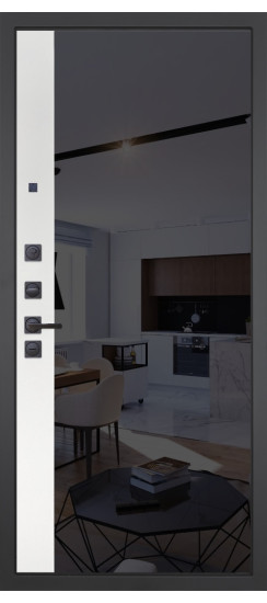 Дверь Гранит Эксклюзив | Внешняя МДФ-панель и наличники: цвет «Графит», 18мм.