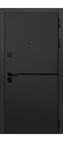 Дверь Гранит Горизонт | Внешняя МДФ-панель и наличники: цвет «Черный Крап»