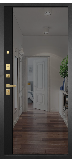 Дверь Гранит Ардеко | Внешняя МДФ-панель и наличники: цвет «Квазар черный», 10мм