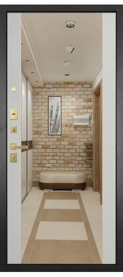 Дверь Гранит Ардеко | Внешняя МДФ-панель и наличники: цвет «Квазар черный», 10мм