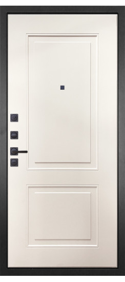 Дверь Гранит Пиано Черная | Внешняя МДФ-панель и наличники: цвет «Черный Графит», черное стекло, 10мм