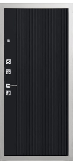 Дверь Гранит Пиано Белая | Внешняя МДФ-панель и наличники: цвет «Белый», 10мм