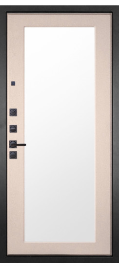 Дверь Гранит Симметрия | Внешняя МДФ-панель и наличники: цвет «Черный Графит»