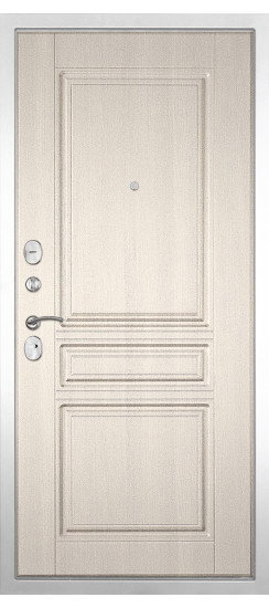 Дверь Гранит Лира Белая | Внешняя МДФ-панель и наличники: цвет «Белый», 10мм.