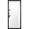 Дверь Гранит Пиано Эко | Внешняя МДФ-панель и наличники: цвет «Ель поперечная», черное стекло, 10мм.