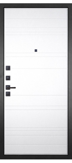 Дверь Гранит Симметрия | Внешняя МДФ-панель и наличники: цвет «Черный Графит»