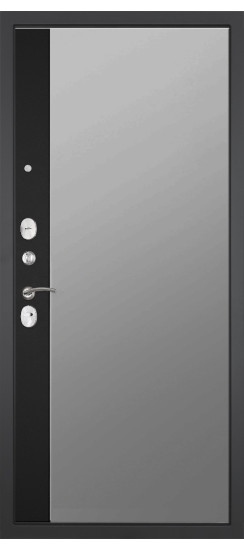 Дверь Гранит Лира | Внешняя МДФ-панель и наличники: цвет «Бетон темный», 10мм.