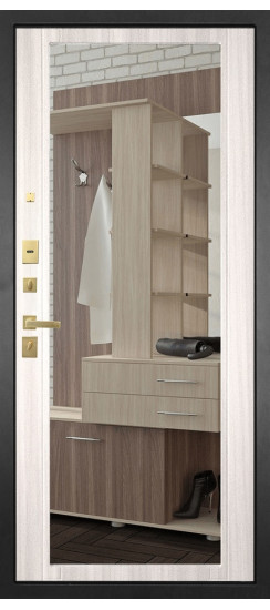 Дверь Гранит Ардеко | Внешняя МДФ-панель и наличники: цвет «Квазар черный», 10мм