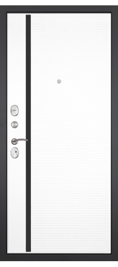 Дверь Гранит Лира | Внешняя МДФ-панель и наличники: цвет «Бетон темный», 10мм.