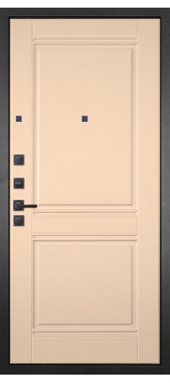 Дверь Гранит Гранж | Внешняя МДФ-панель и наличники: цвет «Лофт Графит», 10мм.