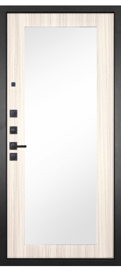 Дверь Гранит Симметрия | Внешняя МДФ-панель и наличники: цвет «Черный Графит»