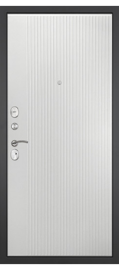 Дверь Гранит Дуэт | Внешняя МДФ-панель и наличники: цвет «Бетон темный», 10мм.