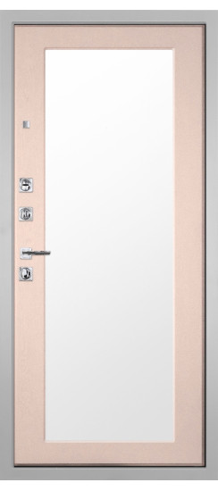 Дверь Гранит Пиано Белая | Внешняя МДФ-панель и наличники: цвет «Белый», 10мм