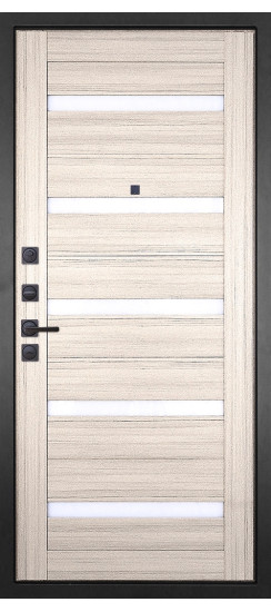 Дверь Гранит Пиано Серая | полимерно-порошковое, цвет «муар черный металик»