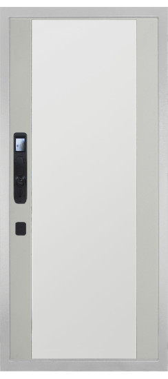 Дверь Гранит Пиано Смарт Белая | Внешняя МДФ-панель и наличники: цвет «Белый», 10мм