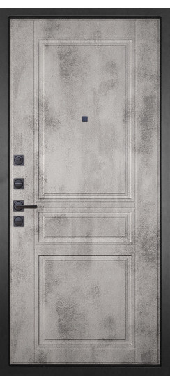Дверь Гранит Гранж | Внешняя МДФ-панель и наличники: цвет «Лофт Графит», 10мм.