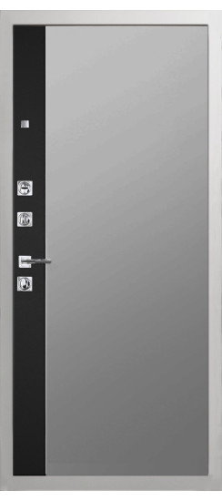 Дверь Гранит Пиано Белая | Внешняя МДФ-панель и наличники: цвет «Белый», 10мм