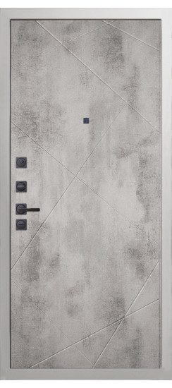 Дверь Гранит Вайт | Внешняя МДФ-панель и наличники: цвет «Белый», 10мм