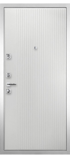 Дверь Гранит Пиано Белая | Внешняя МДФ-панель и наличники: цвет «Белый», 10мм