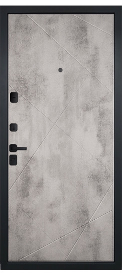 Дверь Гранит Геометрия | Внешняя МДФ-панель и наличники: цвет «Черный Крап», 16мм