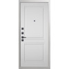 Дверь Гранит Роял белая с черной фурнитурой | Внешняя МДФ-панель и наличники: цвет «Белый», 10мм.