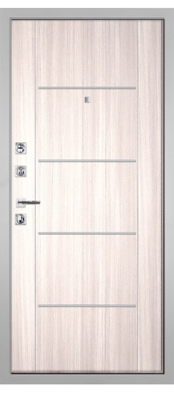 Дверь Гранит Пиано Белая | Внешняя МДФ-панель и наличники: цвет «Белый», 10мм