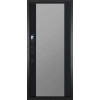 Дверь Гранит Пиано Смарт | Внешняя МДФ-панель и наличники: цвет «Графит», черное стекло, 10мм