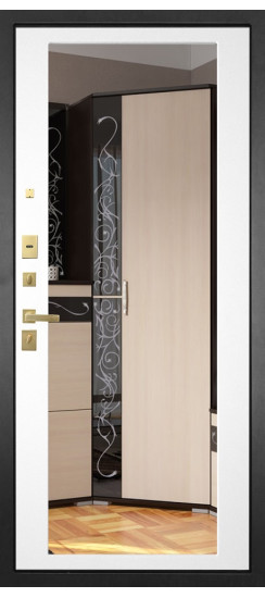 Дверь Гранит Ардеко | Внешняя МДФ-панель и наличники: цвет «Квазар черный», 10мм