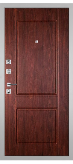 Дверь Гранит Пиано Белая | Внешняя МДФ-панель и наличники: цвет «Белый», 10мм