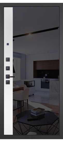 Дверь Гранит Нанорельеф | Внешняя МДФ-панель и наличники: цвет «Смоки софт», 10мм