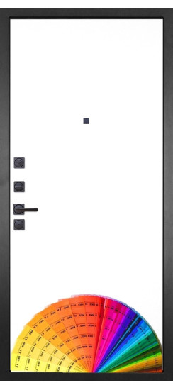Дверь Гранит НаноБлэк лайн | Внешняя МДФ-панель и наличники: цвет «Шагрень Графит», 10мм