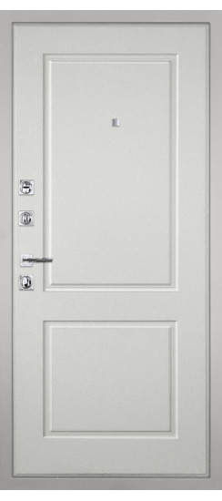 Дверь Гранит Пиано Белая | Внешняя МДФ-панель и наличники: цвет «Белый», 10мм