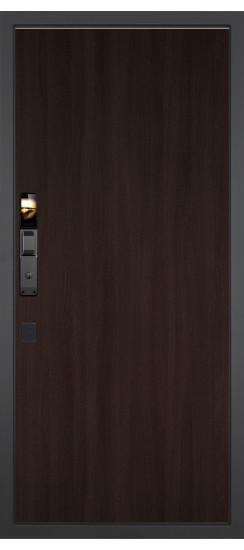 Дверь Гранит Смарт Нанорельеф | Внешняя МДФ-панель и наличники: цвет «Смоки софт», 10мм