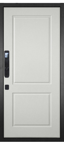 Дверь Гранит Континент Смарт | Внешняя МДФ панель 10 мм. Цвет покрытия Американский орех + черный кварц. Фрезеровка Континент