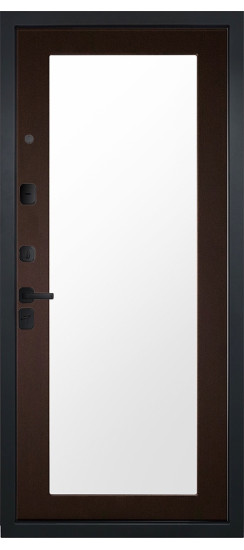 Дверь Гранит Геометрия | Внешняя МДФ-панель и наличники: цвет «Черный Крап», 16мм