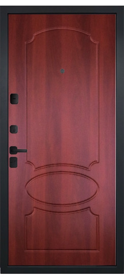 Дверь Гранит Геометрия | Внешняя МДФ-панель и наличники: цвет «Черный Крап», 16мм