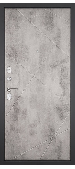 Дверь Гранит Дуэт | Внешняя МДФ-панель и наличники: цвет «Бетон темный», 10мм.