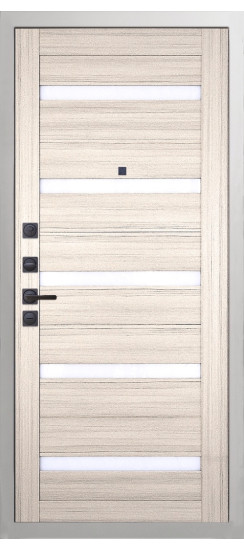 Дверь Гранит Вайт | Внешняя МДФ-панель и наличники: цвет «Белый», 10мм