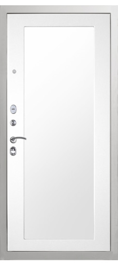 Дверь Гранит Лира Белая | Внешняя МДФ-панель и наличники: цвет «Белый», 10мм.