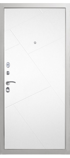 Дверь Гранит Лира Белая | Внешняя МДФ-панель и наличники: цвет «Белый», 10мм.
