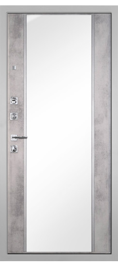 Дверь Гранит Пиано Белая | Внешняя МДФ-панель и наличники: цвет «Белый», 10мм