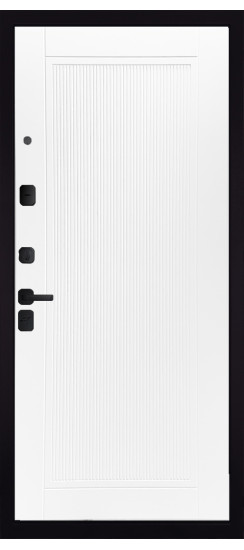 Дверь Гранит Геометрия | Внешняя МДФ-панель и наличники: цвет «Черный Крап», 16мм