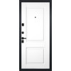 Дверь Гранит Пиано Эко | Внешняя МДФ-панель и наличники: цвет «Ель поперечная», черное стекло, 10мм.